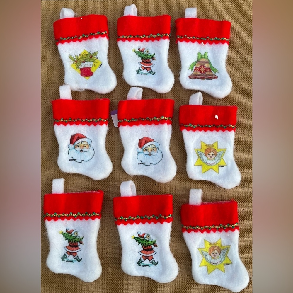 Vintage Christmas Tree Mini Stockings by Rennoc